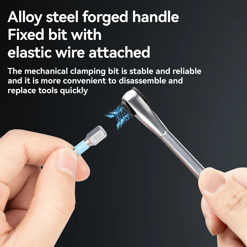 S2 Alloy Compact Ratchet Bike Repair Kit – 72‑Tooth, 8 Bits, 1/4″ Drive