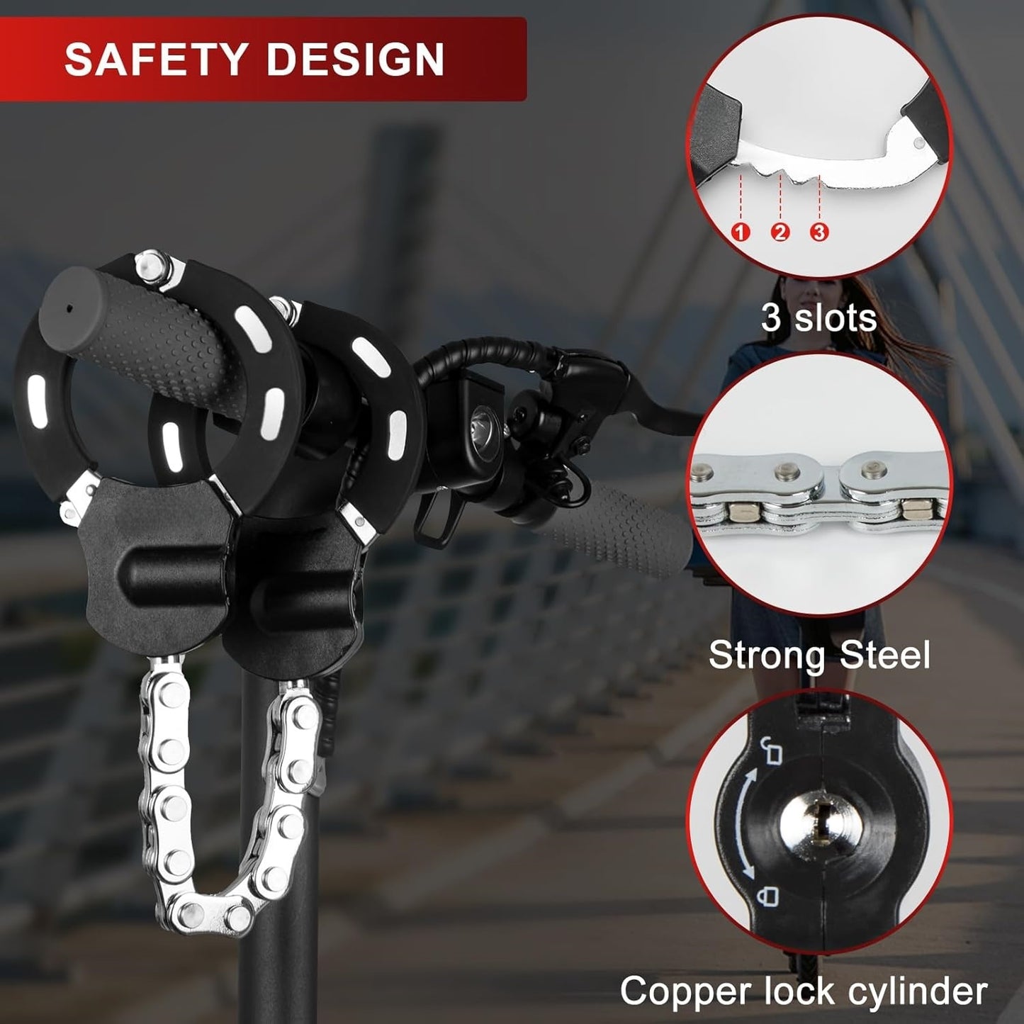 Heavy-Duty Handcuff Lock for E-Scooters, Bikes & Motorbikes