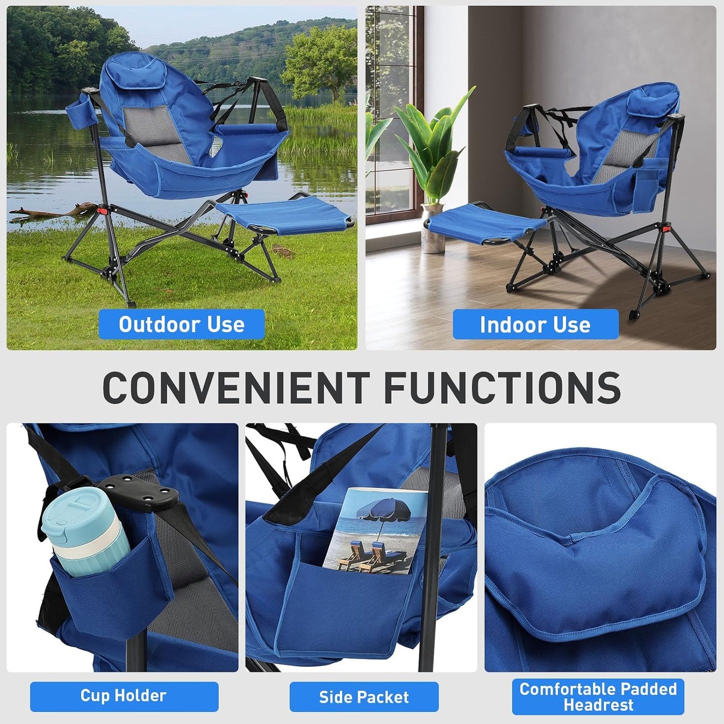 4-in-1 Convertible Outdoor Chair – Hammock, Rocker, Swinger & More