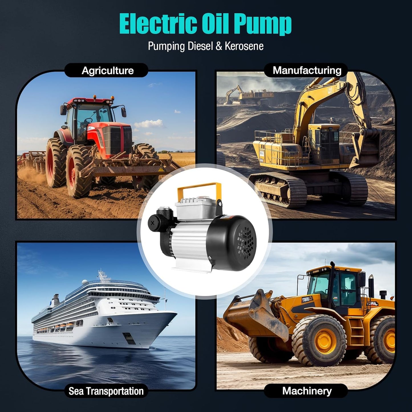 110V AC Self-Priming Electric Transfer Pump – 550W Motor, 3300rpm, 5.28–15.85 Gal/Min Flow Rate